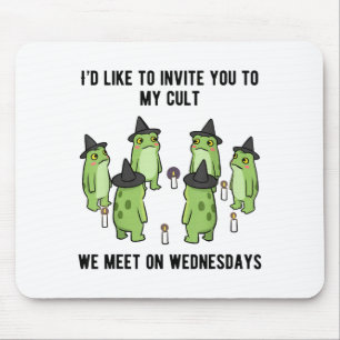Sarcastic Frog Meme Funny Amphibian Cult Men And W Mouse Pad