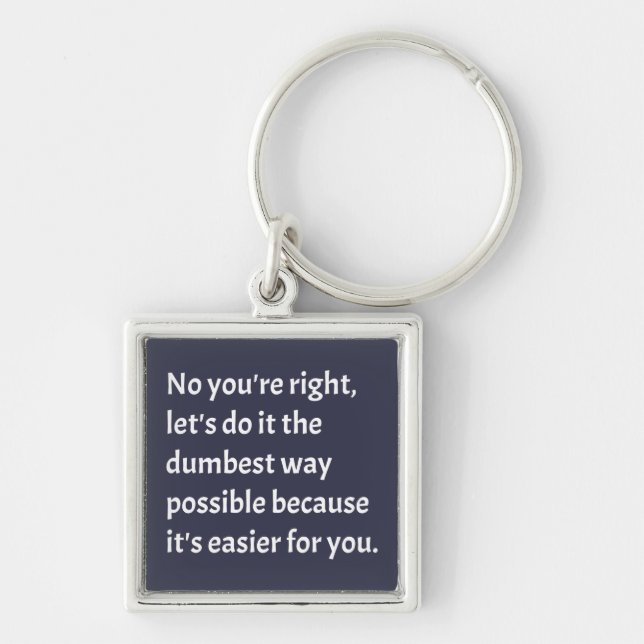 Sarcastic Funny Dumb Humour Key Ring (Front)