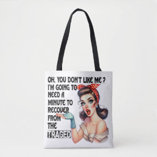 Sarcastic Funny Quotes Gift For Her Retro Design Tote Bag
