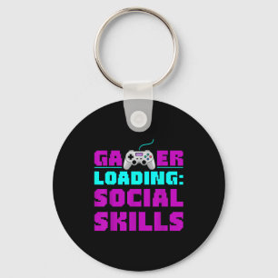 Sarcastic Gamer Loading Social Skills Funny Video Key Ring