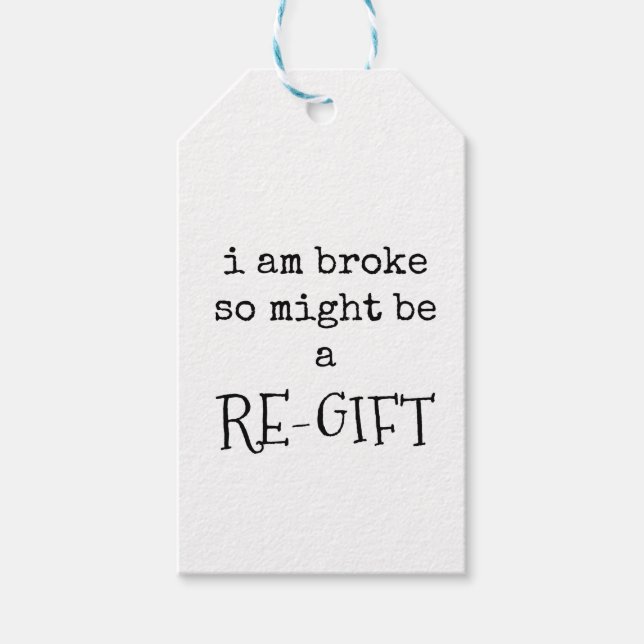 Sarcastic Gift Tags, Funny Quote Tag (Front)