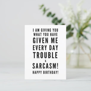 Sarcastic Happy Birthday Wishes for best friends Postcard