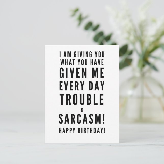 Sarcastic Happy Birthday Wishes for best friends Postcard (Standing Front)