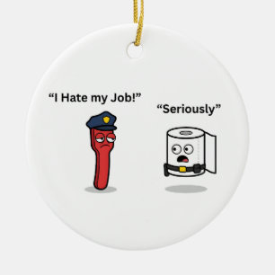 Sarcastic Humor Graphic Police Officer Funny Sassy Ceramic Ornament