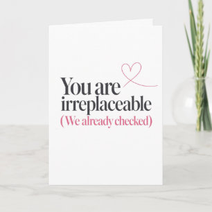 Sarcastic Irreplaceable Coworker Quote Card