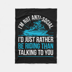 Sarcastic Jet Skiing I Watercraft Rider Jet Skiing Fleece Blanket
