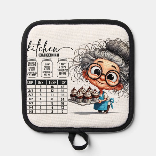 Sarcastic Kitchen Chart   Pot Holder (Front)