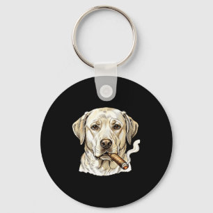 Sarcastic labrador retriever smoking dog meme key ring