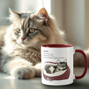 Sarcastic Lazy Tabby Cat Humour Sage Green Mug