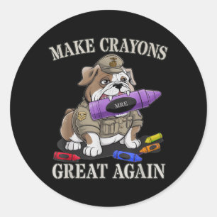 Sarcastic Make Crayons Great Officer Family Classic Round Sticker