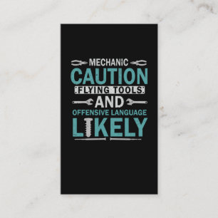 Sarcastic Mechanic Funny Garage Workshop Husband Business Card