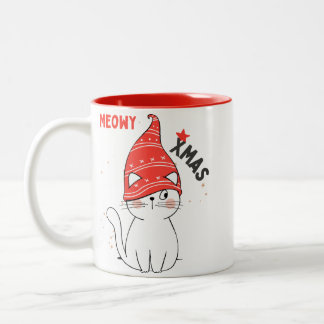 Sarcastic Meowy Xmas Cat Mugs