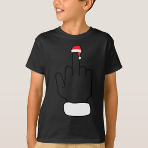 Sarcastic Middle Finger Funny Christmas Xmas Santa T-Shirt