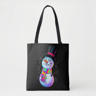 Sarcastic Neon Snowman Urban Winter Tote Bag