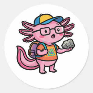 Sarcastic Nerd Axolotl I Axolotl Questions Meme Classic Round Sticker