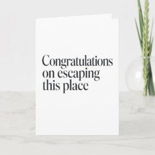 Sarcastic New Job Congratulations for Coworker Card