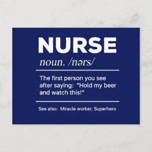 Sarcastic Nurse Definition: Hold My Beer Postcard