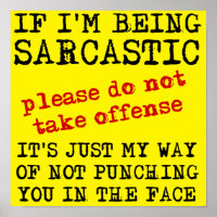Sarcastic Offense Funny Poster Sign Quotes Sayings