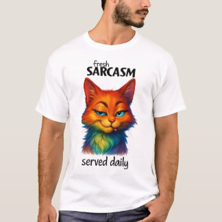 Sarcastic Rainbow Cat Funny Quote T-Shirt