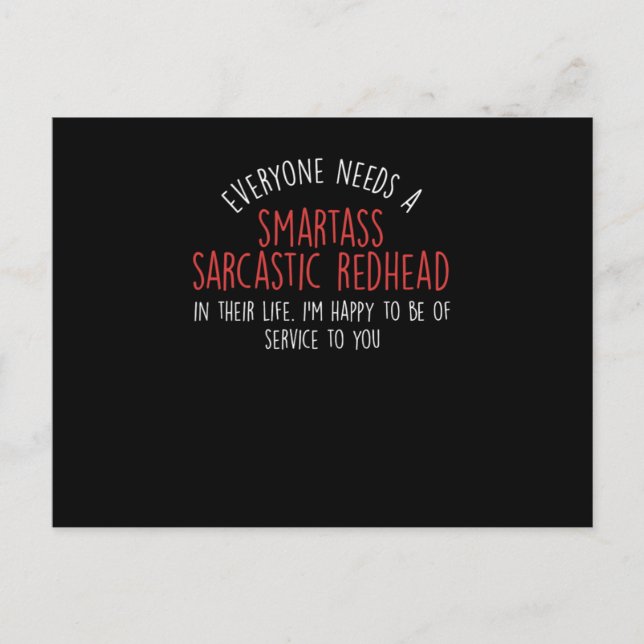 Sarcastic Redhead Redheads Ginger Red Hair Gift Postcard (Front)