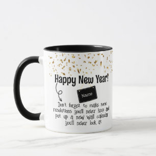 Sarcastic Resolution Funny Happy New year Confetti Mug