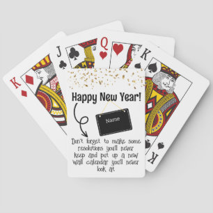 Sarcastic Resolution Funny Happy New year Confetti Playing Cards