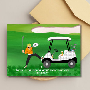 Sarcastic Retired Golfer With Beer & Hot Dog Card