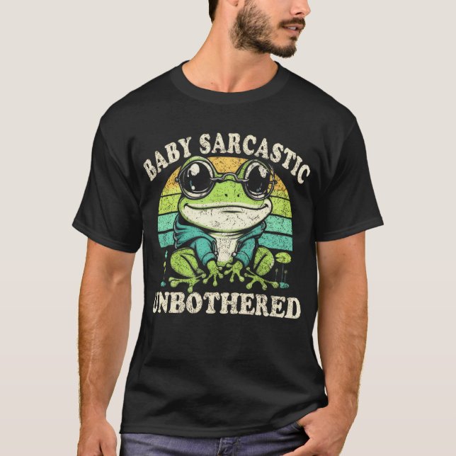  Sarcastic Retro Frog Unbothered Aesthetic Vintage T-Shirt (Front)