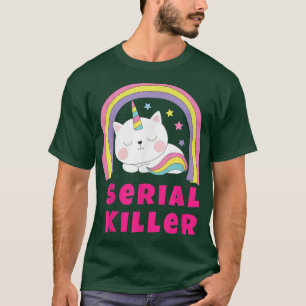 Sarcastic Retro Rainbow Funny Unicorn Serial Kille T-Shirt