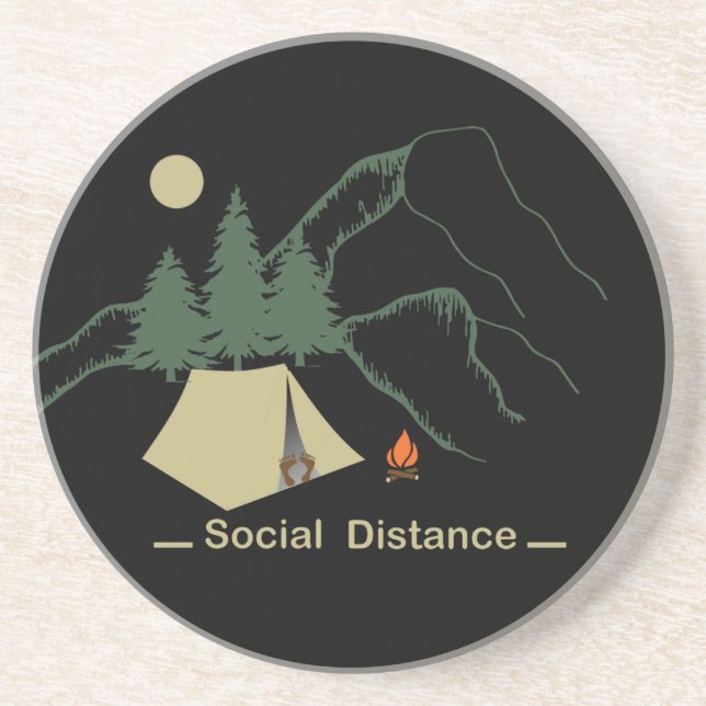 sarcastic sayings slogan phrase about camping coaster (Front)