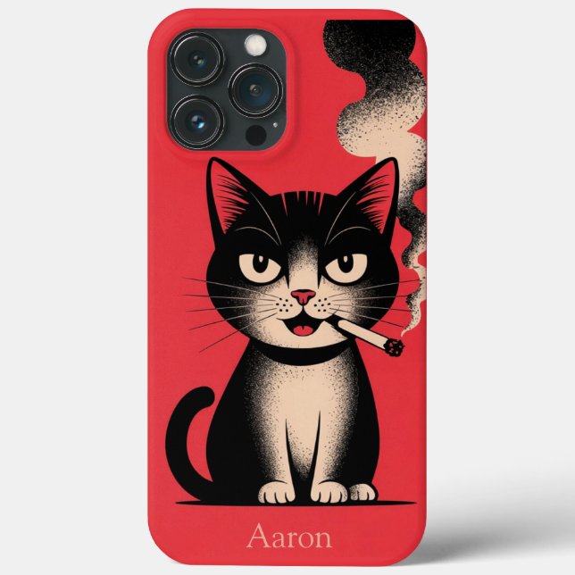 Sarcastic Smoking Cat iPhone Case (Back)