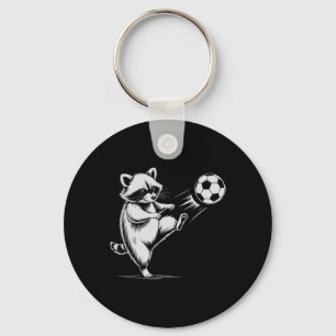 Sarcastic Soccer Racoon Kicking Ll Coach Dad Kids Key Ring