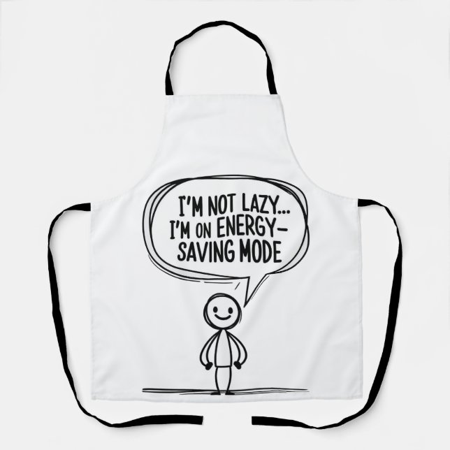 Sarcastic Stick Figure Quote – Energy Saving Apron (Front)