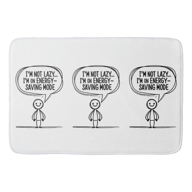 Sarcastic Stick Figure Quote – Energy Saving Bath Mat (Front)