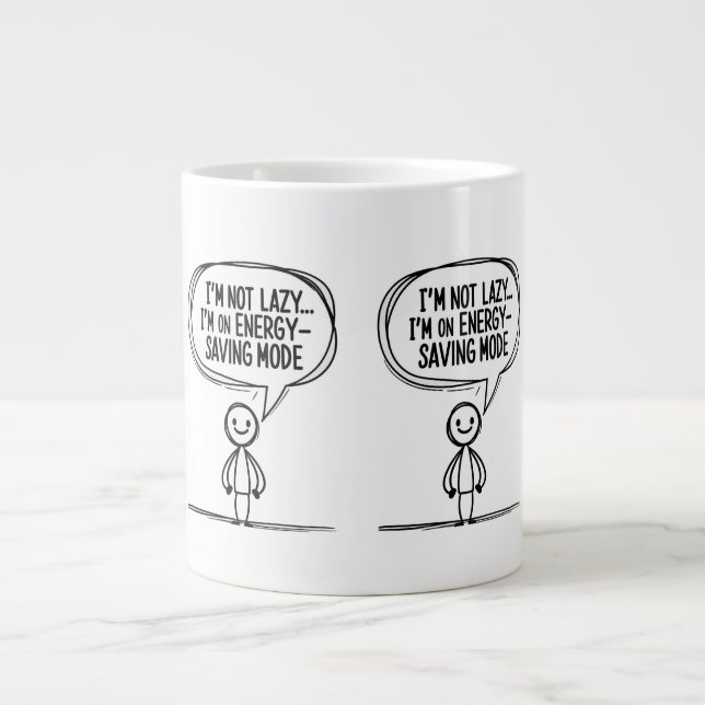 Sarcastic Stick Figure Quote – Energy Saving Large Coffee Mug (Front)