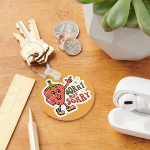 Sarcastic Strawberry Sorry Not Sorry Key Ring