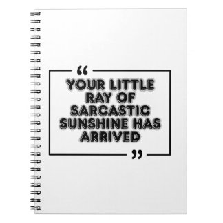 Sarcastic Sunshine Funny Quote Graphic Notebook