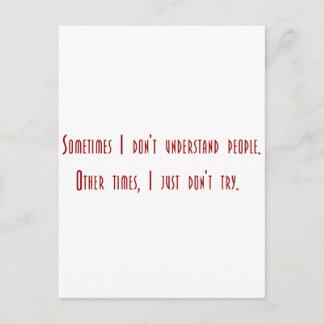 Sarcastic tees for sarcastic people. (Yeah, right) Postcard
