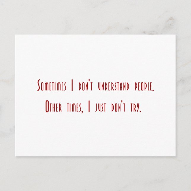 Sarcastic tees for sarcastic people. (Yeah, right) Postcard (Front)