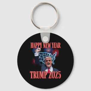 Sarcastic Trump Happy New Year 2025 47th President Key Ring