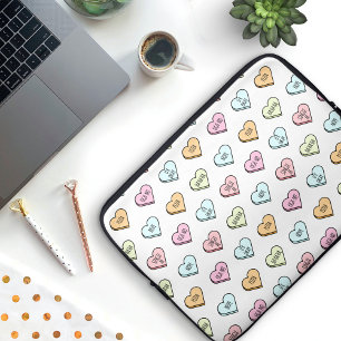 Sarcastic Valentine’s Candy Heart Pattern Laptop Sleeve