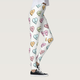 Sarcastic Valentine’s Candy Heart Pattern Leggings