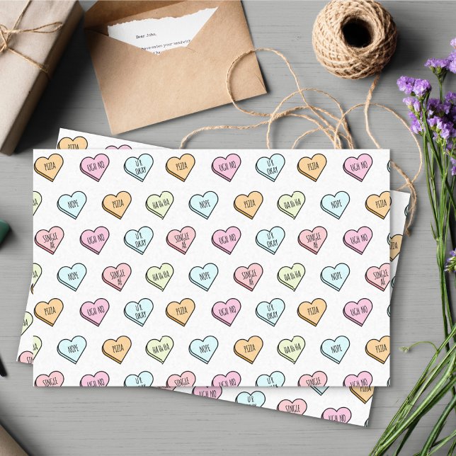 Sarcastic Valentine’s Candy Heart Pattern Tissue Paper (Sarcastic Valentine’s Candy Heart Pattern Tissue Paper)