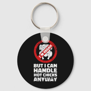 Sarcastic Vegan Chicken Quotes Vegetarian _1 Key Ring