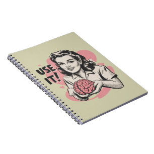 Sarcastic Vintage Use Your Brain Aesthetic 50s  Notebook