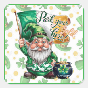Sarcastic whit from a gnome leprechaun! square sticker