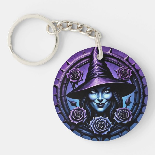 SarcasticWitchFace Key Ring (Front)
