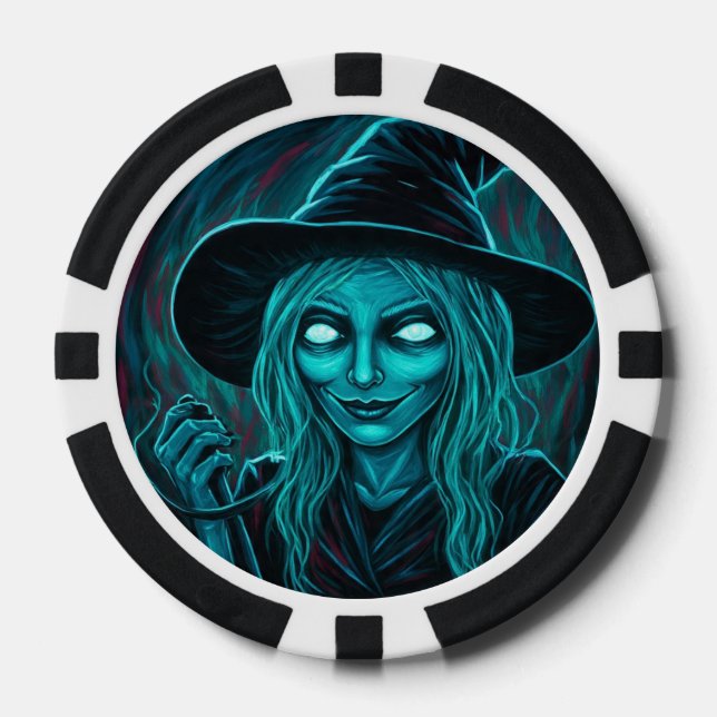 SarcasticWitchFace  Poker Chips (Front)