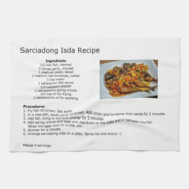Sarciadong Isda Recipe Tea Towel (Horizontal)