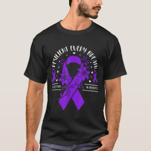 Sarcoidosis awareness floral purple ribbon T-Shirt